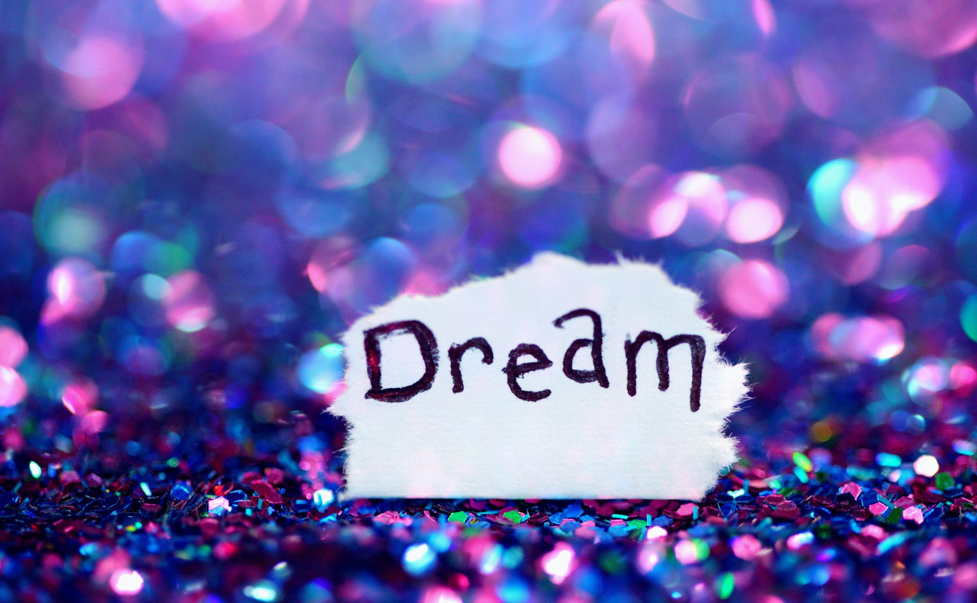 Ein Zettel mit dem Wort "Dream"