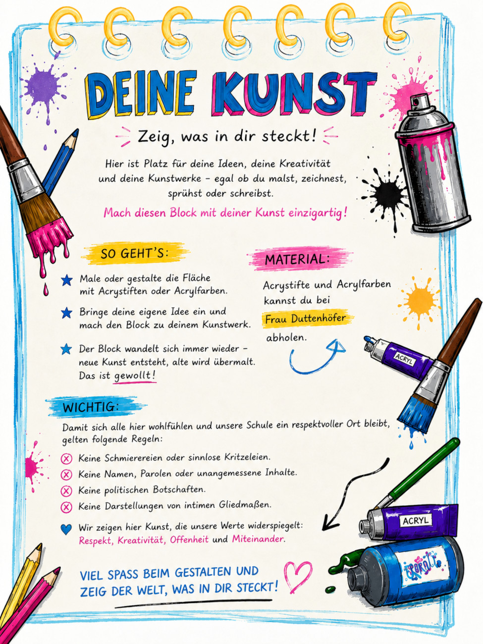 Regeln für die Gestaltungswand